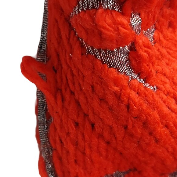 LOUIS VUITTON LV Classic Vintage Red & Metallic Silver Monogram Scarf VWT - Picture 9 of 14